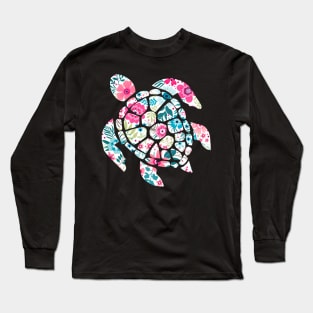 Turtle Floral Flower Turtles Lover Gifts Long Sleeve T-Shirt